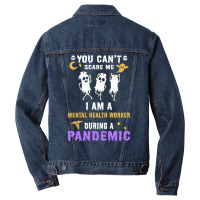 Halloween Boo You Cant Scare Me I Am A Mental Heal Men Denim Jacket | Artistshot