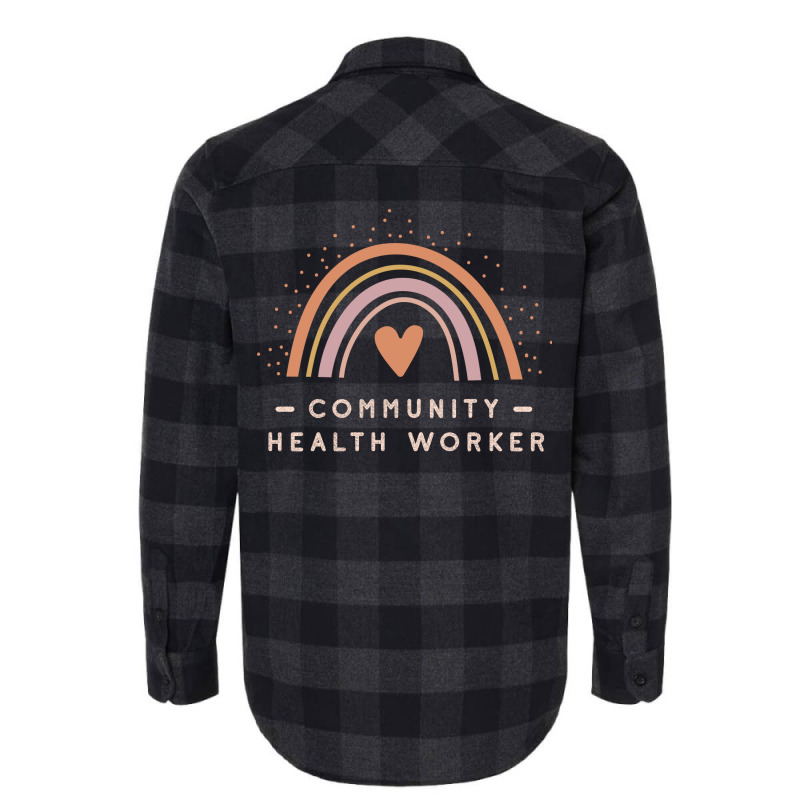 Community Health Worker Boho Casual Rainbow Dark D Flannel Shirt by raginmanerys | Artistshot