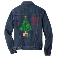 Techy Holiday Blue Men Denim Jacket | Artistshot