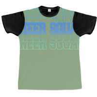 Cheer Squad In Blue Stacked Lettering Travel Graphic T-shirt | Artistshot