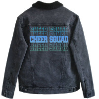 Cheer Squad In Blue Stacked Lettering Travel Unisex Sherpa-lined Denim Jacket | Artistshot