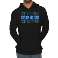 Cheer Squad In Blue Stacked Lettering Travel Lightweight Hoodie | Artistshot