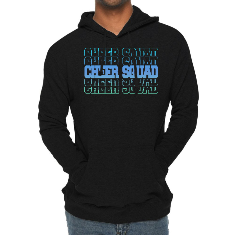 Cheer Squad In Blue Stacked Lettering Travel Lightweight Hoodie by strosesimonsf | Artistshot