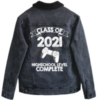 Class 2021 Gaming High School Complete Graduation Unisex Sherpa-lined Denim Jacket | Artistshot