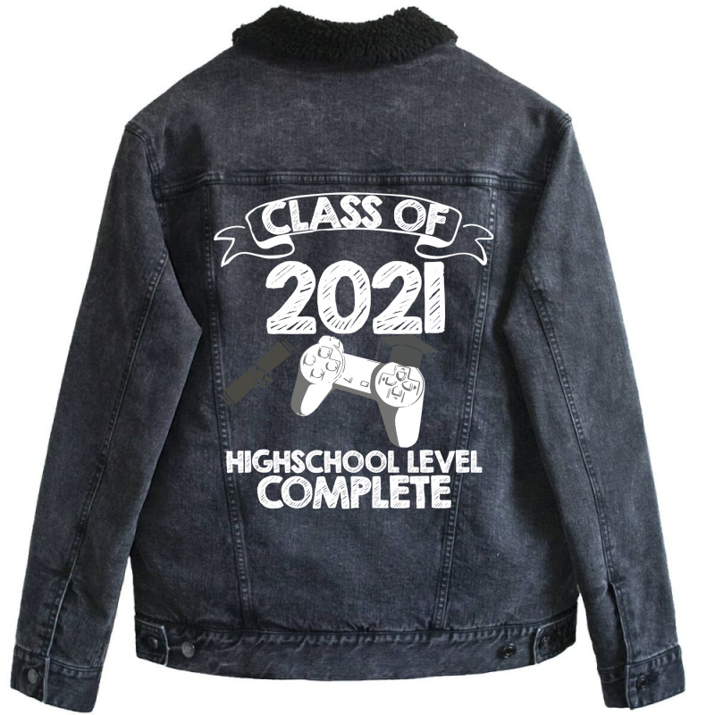 Class 2021 Gaming High School Complete Graduation Unisex Sherpa-Lined Denim Jacket by strosesimonsf | Artistshot