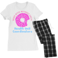 Health Unit Coordinator Work Bites Fun Pink Donut Women's Pajamas Set | Artistshot