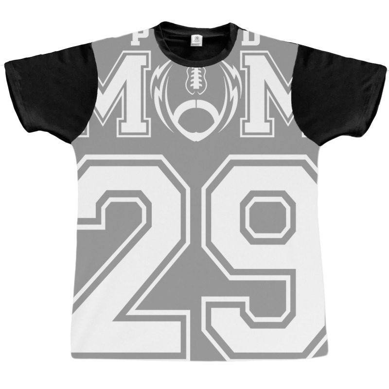 Custom Proud Football Mom Number 29 Personalized F Graphic T-shirt by strosesimonsf | Artistshot