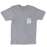 Custom Proud Football Mom Number 29 Personalized F Pocket T-shirt | Artistshot