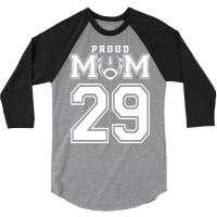 Custom Proud Football Mom Number 29 Personalized F 3/4 Sleeve Shirt | Artistshot