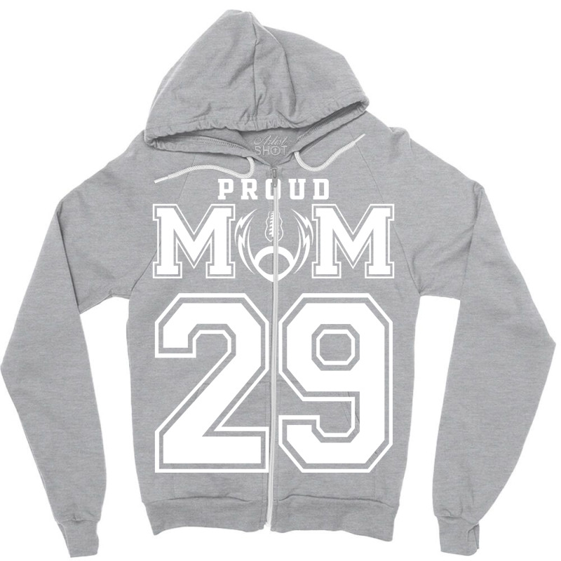 Custom Proud Football Mom Number 29 Personalized F Zipper Hoodie by strosesimonsf | Artistshot