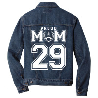 Custom Proud Football Mom Number 29 Personalized F Men Denim Jacket | Artistshot