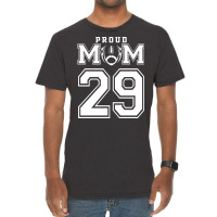 Custom Proud Football Mom Number 29 Personalized F Vintage T-shirt | Artistshot