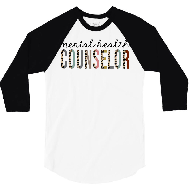 Mental Health Counselor Leopard Print Funny Red 3/4 Sleeve Shirt by capronihrigh | Artistshot