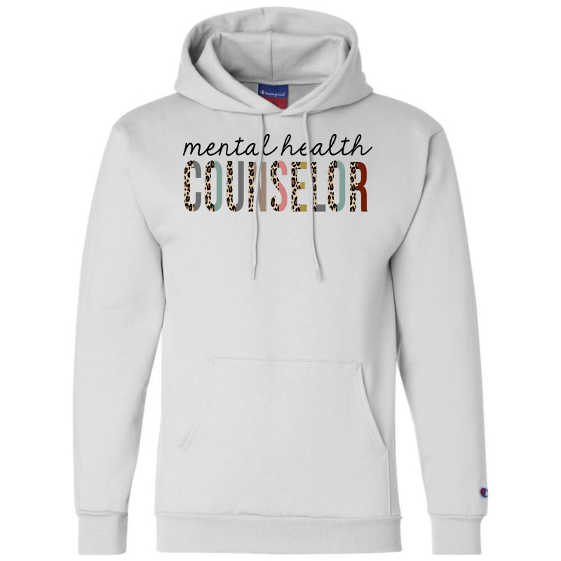 Mental Health Counselor Leopard Print Funny Red Champion Hoodie by capronihrigh | Artistshot