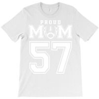 Custom Proud Football Mom Number 57 Personalized F T-shirt | Artistshot