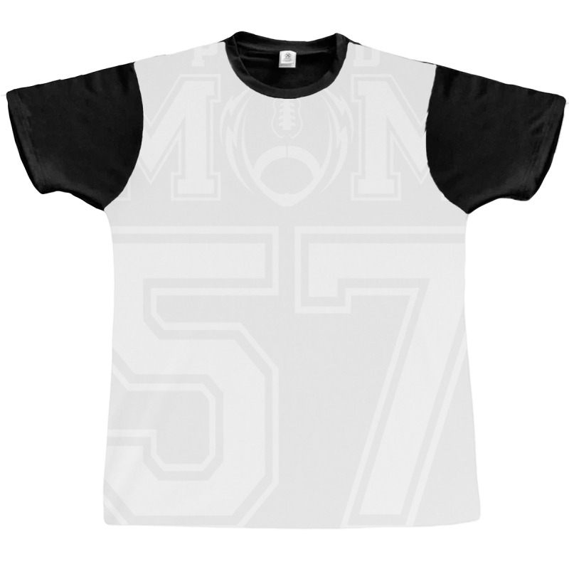 Custom Proud Football Mom Number 57 Personalized F Graphic T-shirt by strosesimonsf | Artistshot