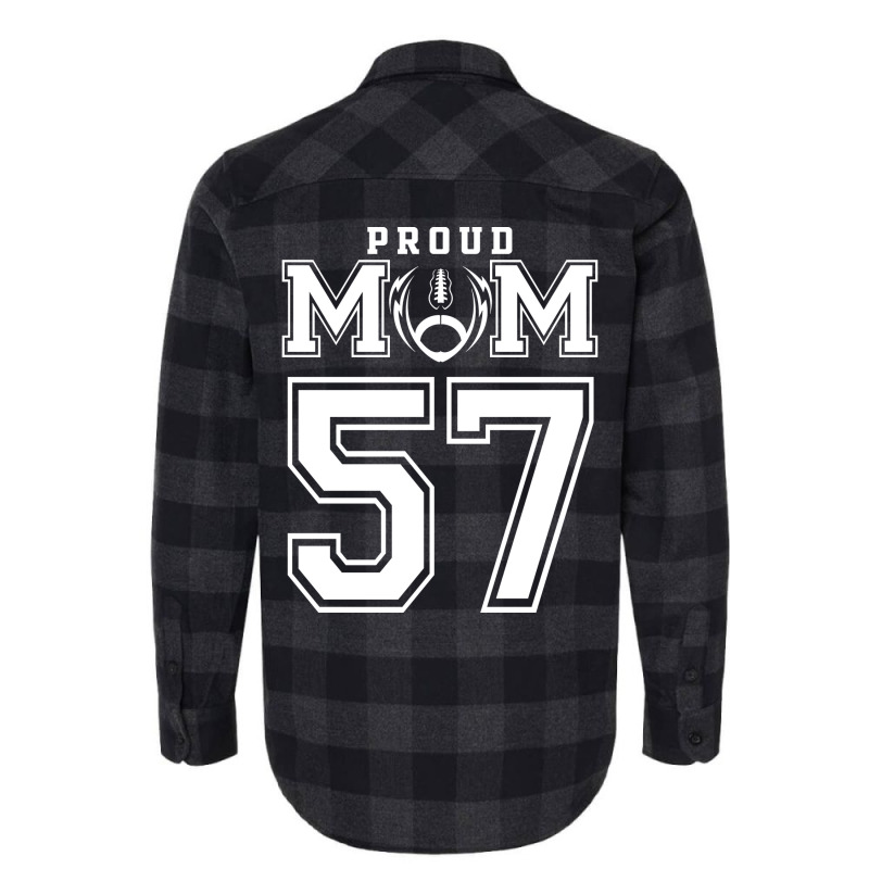 Custom Proud Football Mom Number 57 Personalized F Flannel Shirt by strosesimonsf | Artistshot