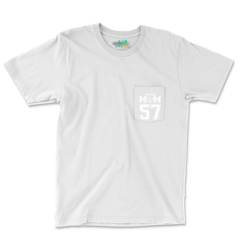 Custom Proud Football Mom Number 57 Personalized F Pocket T-Shirt by strosesimonsf | Artistshot