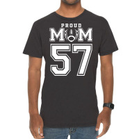 Custom Proud Football Mom Number 57 Personalized F Vintage T-shirt | Artistshot