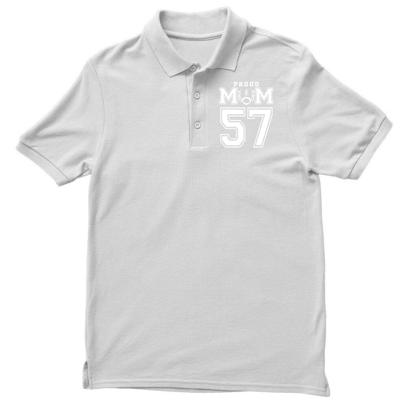 Custom Proud Football Mom Number 57 Personalized F Men's Polo Shirt by strosesimonsf | Artistshot