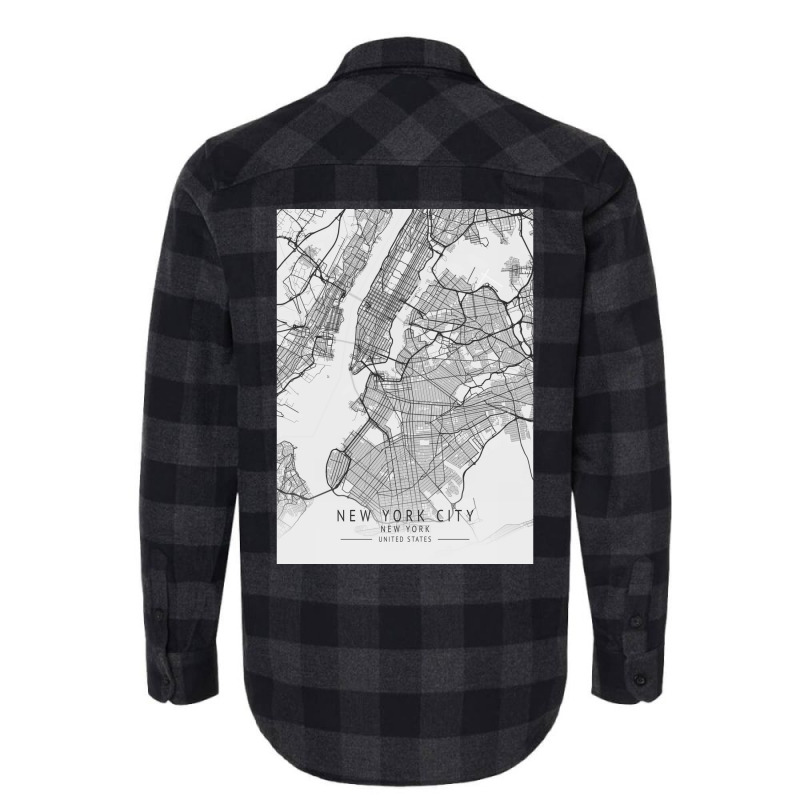 New York City United States City Map Flannel Shirt | Artistshot