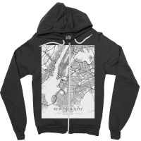 New York City United States City Map Zipper Hoodie | Artistshot