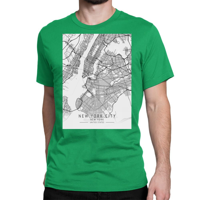 New York City United States City Map Classic T-shirt | Artistshot