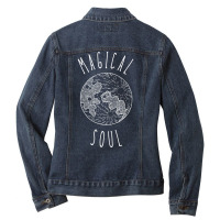 Magical Soul Good Vibes  Hope Love Faith Depressio Ladies Denim Jacket | Artistshot