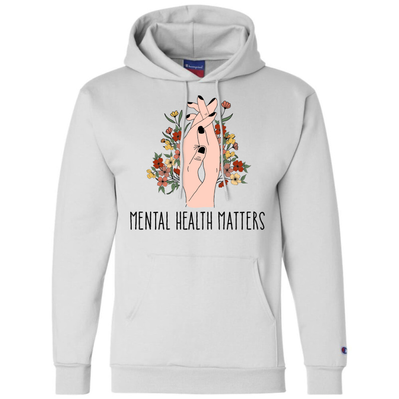 Mental Health Matters Floral Women Red Champion Hoodie by kaileypartert | Artistshot