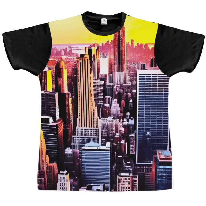 New York Skyline In Vintage Aesthetic Style Graphic T-shirt | Artistshot