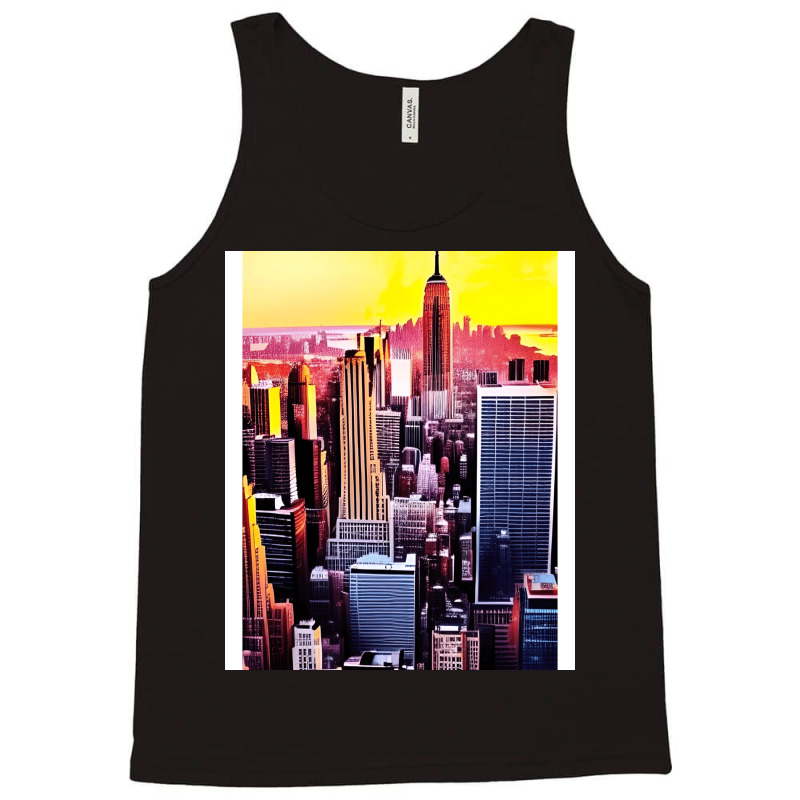 New York Skyline In Vintage Aesthetic Style Tank Top | Artistshot