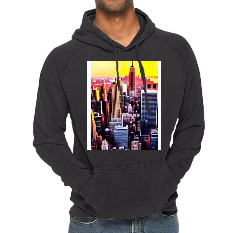 New York Skyline In Vintage Aesthetic Style Vintage Hoodie | Artistshot