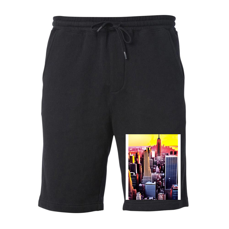 New York Skyline In Vintage Aesthetic Style Fleece Short | Artistshot