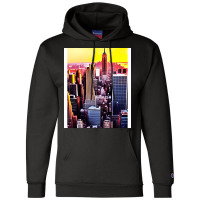 New York Skyline In Vintage Aesthetic Style Champion Hoodie | Artistshot