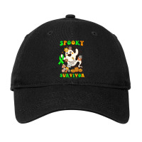 Mental Health Awareness Spooky Survivor Ghost Retr Adjustable Cap | Artistshot