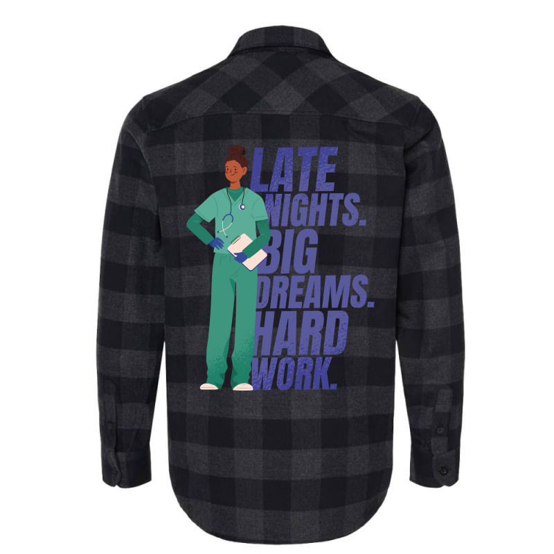 Late Night Big Dreams Hard Work 80s Flannel Shirt | Artistshot