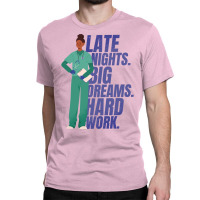 Late Night Big Dreams Hard Work 80s Classic T-shirt | Artistshot