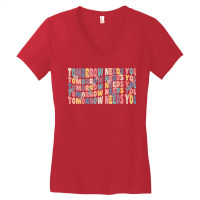 Tomorrow Needs You Retro Women's V-neck T-shirt | Artistshot