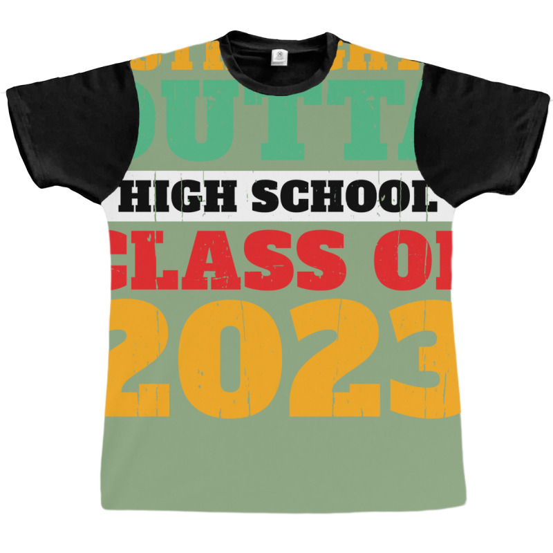 Straight Outta High School Class Of 2023 70s Graphic T-shirt by strosesimonsf | Artistshot