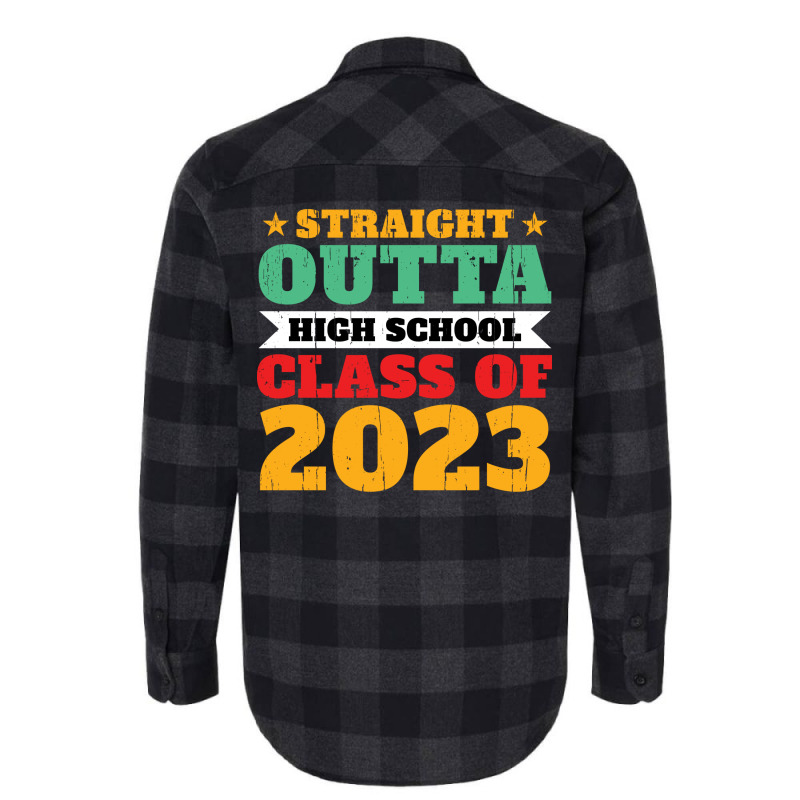 Straight Outta High School Class Of 2023 70s Flannel Shirt by strosesimonsf | Artistshot