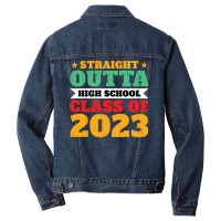 Straight Outta High School Class Of 2023 70s Men Denim Jacket | Artistshot