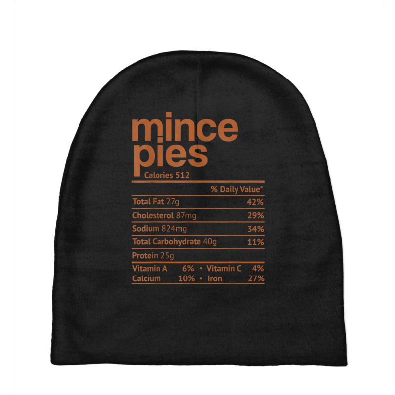 Mince Pies Nutrition Facts Funny Thanksgiving Christmas Food Baby Beanies by Yuh2105 | Artistshot