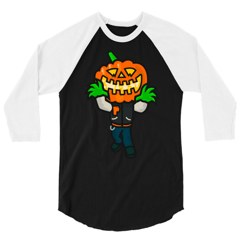 Varsity Pumpkin Creepin Cute 3/4 Sleeve Shirt by strosesimonsf | Artistshot