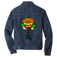 Varsity Pumpkin Creepin Cute Men Denim Jacket | Artistshot