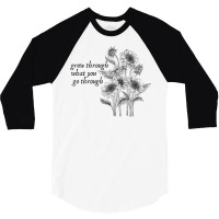 Grow Through What You Go Through Mental Health Aes 3/4 Sleeve Shirt | Artistshot