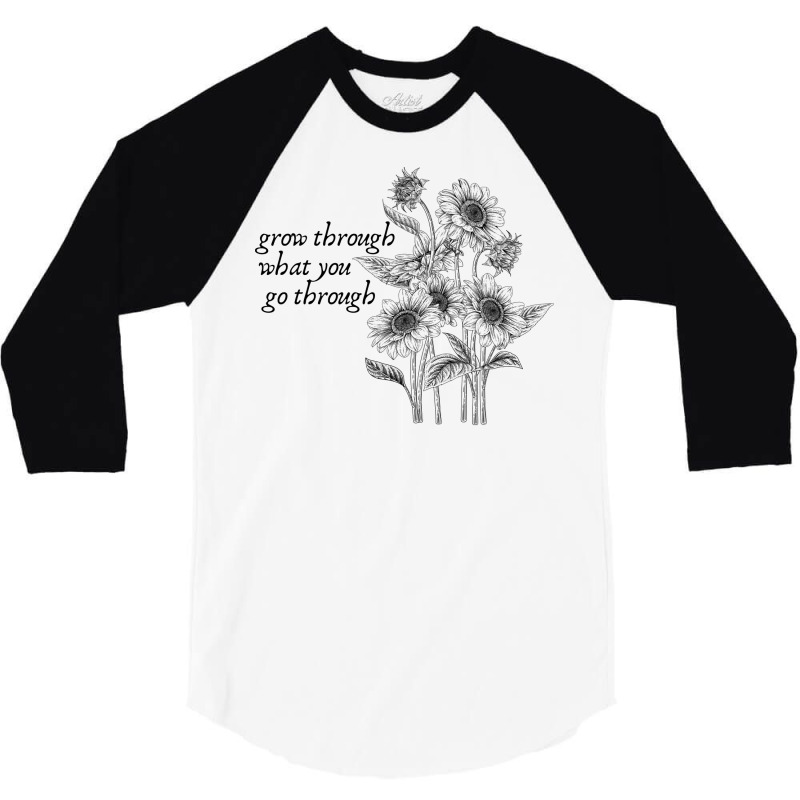 Grow Through What You Go Through Mental Health Aes 3/4 Sleeve Shirt | Artistshot