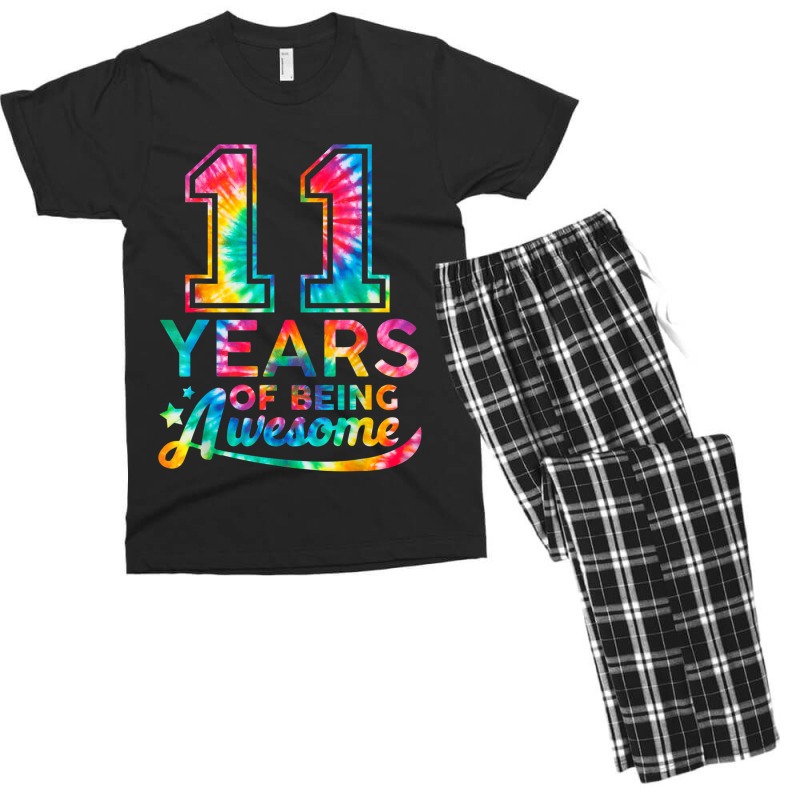 11 Year Of Being Awesome 11 Years Old 11th Birthda Men's T-shirt Pajama Set | Artistshot