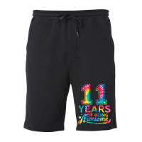 11 Year Of Being Awesome 11 Years Old 11th Birthda Fleece Short | Artistshot