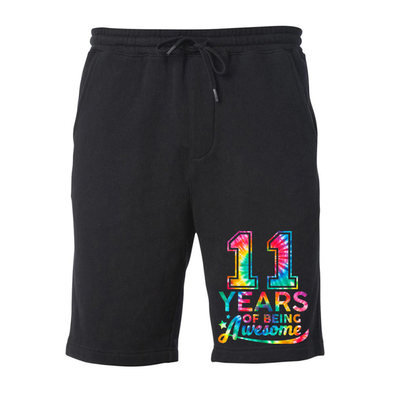 11 Year Of Being Awesome 11 Years Old 11th Birthda Fleece Short | Artistshot