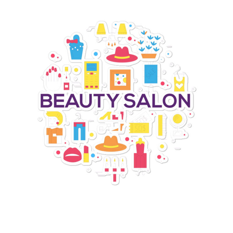 Beauty Salon Doodle Concept Cool (1) Sticker | Artistshot